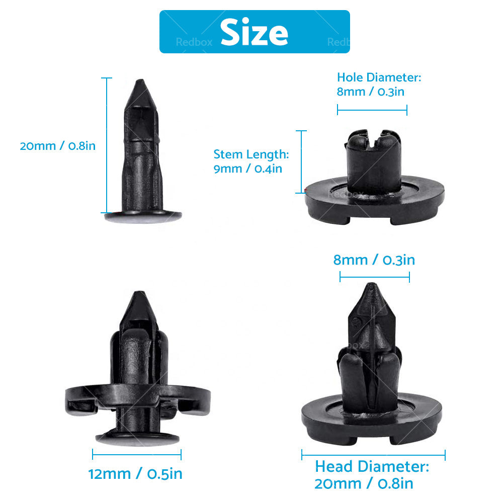 8mm Clips Fits For Nissan GU Patrol Inner Guard Liner Grille Retainer Fastener-4