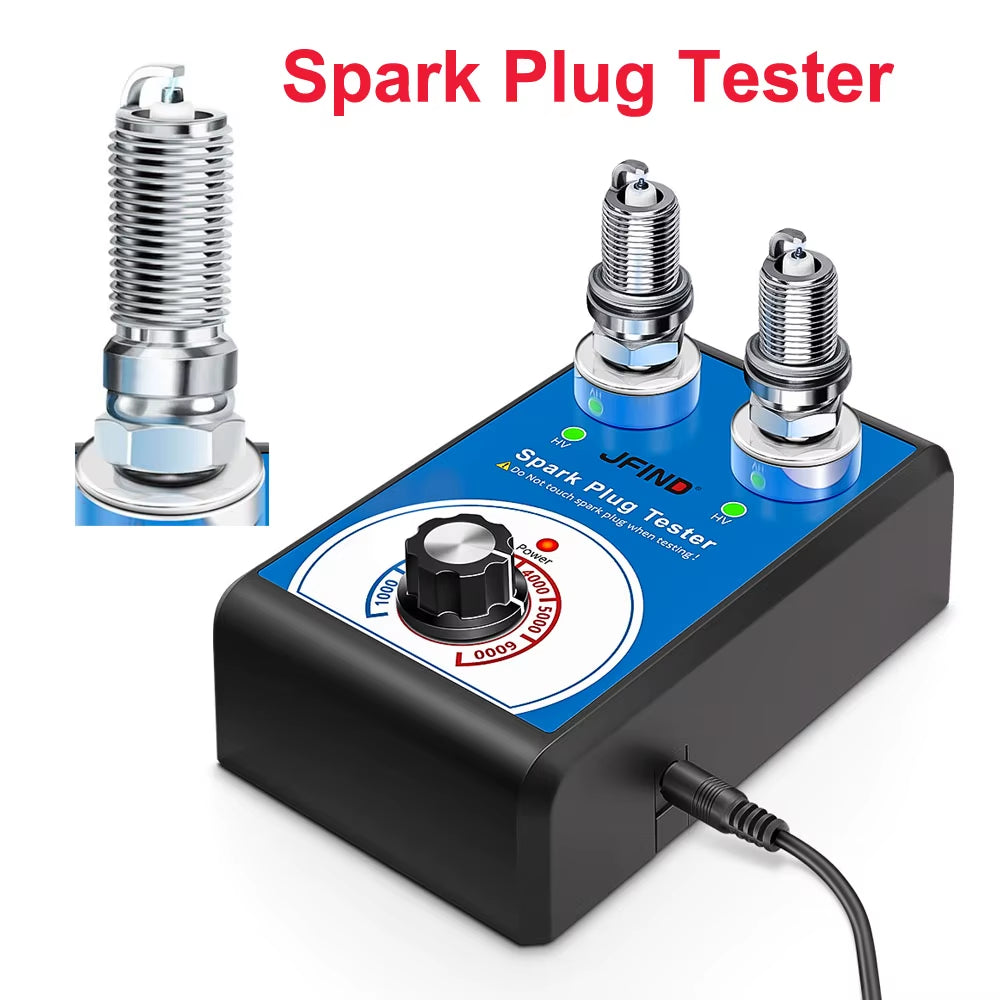 Spark Plug Tester Double Hole Diagnostic Tool Car 12V Spark Tester 0-6000Rpm Auto Engine Ignition Detector Tools