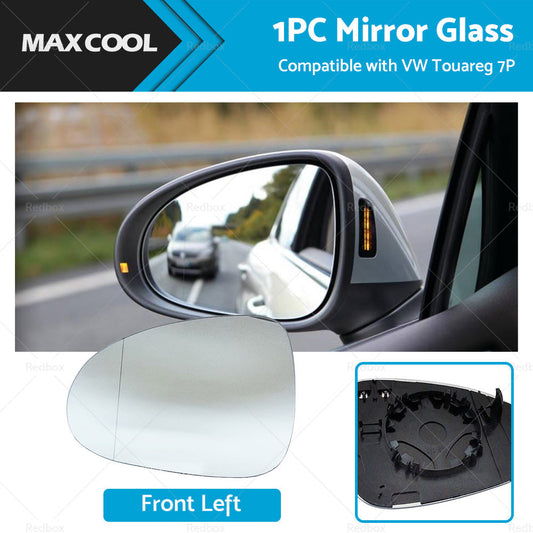 Suitable for VW TOUAREG 7P 07 or 11-2018 Left Mirror Glass Heated Convex With Base-0