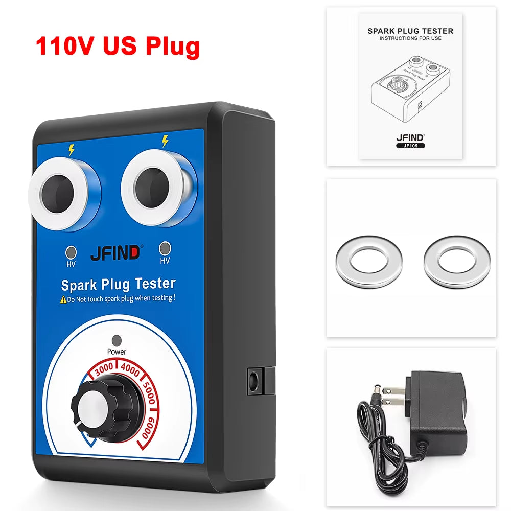 Spark Plug Tester Double Hole Diagnostic Tool Car 12V Spark Tester 0-6000Rpm Auto Engine Ignition Detector Tools